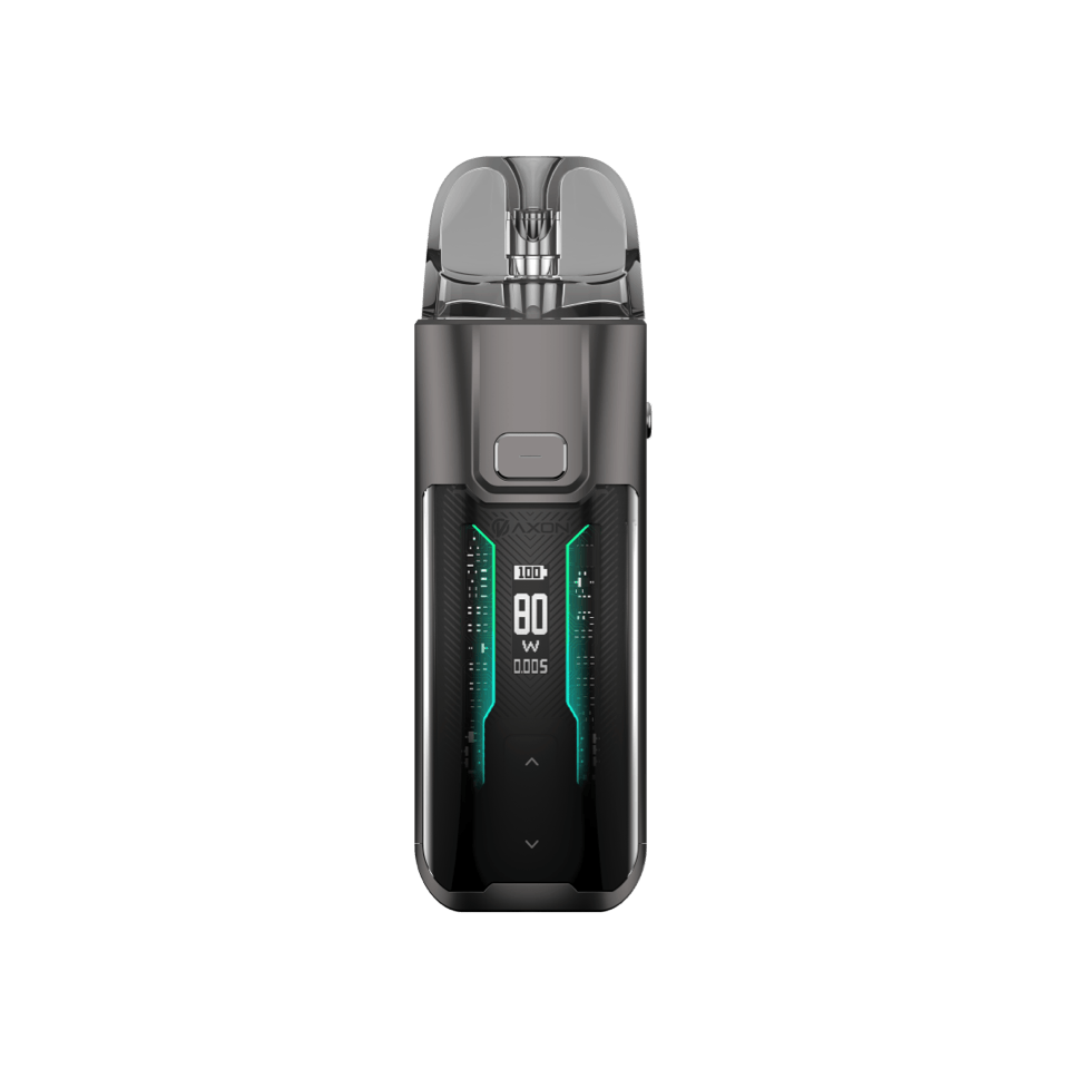 Vaporesso LUXE XR MAX pod mod – powerful 80W pod mod vape kit with 2800mAh battery, GTX coil compatibility, and OLED display.