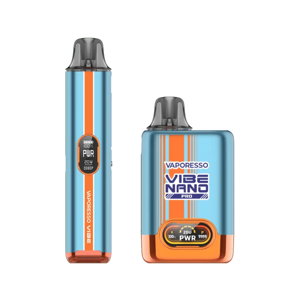 VAPORESSO VIBE and VIBE Nano Pro vape pod kits refillable – portable pod system vapes offering rich flavor and high cloud production.